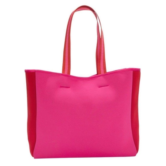 Summersalt Neoprene Beach Tote pink/red two tone NWT - Picture 3 of 6